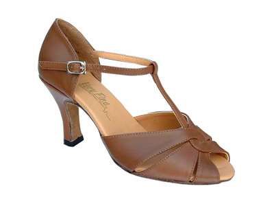 Style 6006 Coffee Brown Leather - Women's Dance Shoes | Blue Moon Ballroom Dance Supply