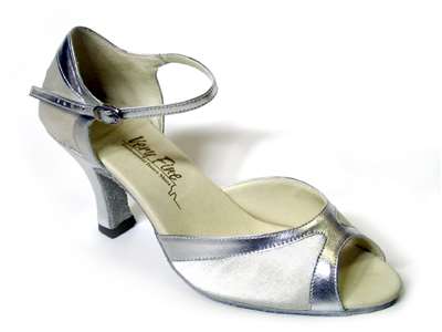 Style 6024 White Satin & Silver Trim - Women's Dance Shoes | Blue Moon Ballroom Dance Supply
