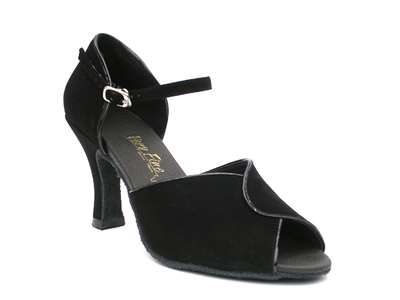 Style 6028 Black Nubuck & Black Trim - Women's Dance Shoes | Blue Moon Ballroom Dance Supply