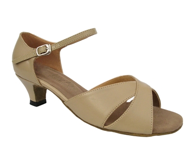 Style 6029 Tan Leather Cuban Heel - Women's Dance Shoes | Blue Moon Ballroom Dance Supply