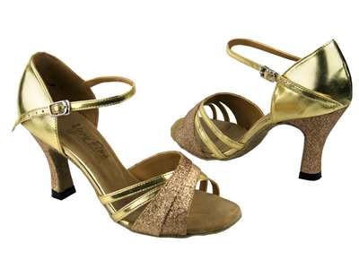 Style 6030 Gold Stardust & Gold Leather - Women's Dance Shoes | Blue Moon Ballroom Dance Supply