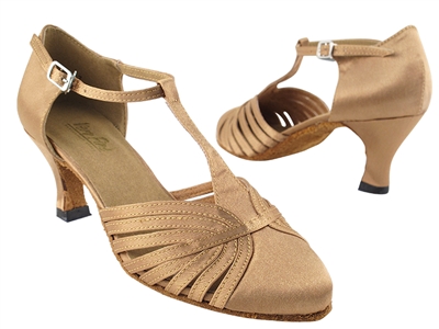 Style 6829 Brown Satin - Ladies Dance Shoes | Blue Moon Ballroom Dance Supply