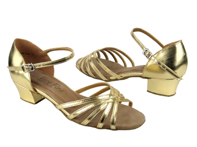 Style 802 Gold Leather Cuban Heel - Women's Dance Shoes | Blue Moon Ballroom Dance Supply