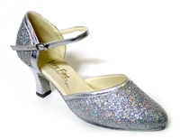 Style 9621 Silver Sparklenet & Silver Trim - Ladies Dance Shoes | Blue Moon Ballroom Dance Supply