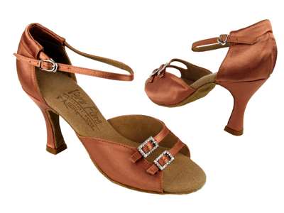 Style C1620 Tan Satin - Ladies Dance Shoes | Blue Moon Ballroom Dance Supply