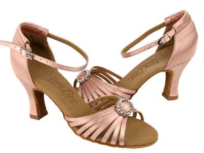 Style C1671B Flesh Satin & Stone - Ladies Dance Shoes | Blue Moon Ballroom Dance Supply