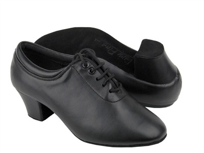 Style C2601a Black Leather Cuban Heel - Dancewear on Sale | Blue Moon Ballroom Dance Supply