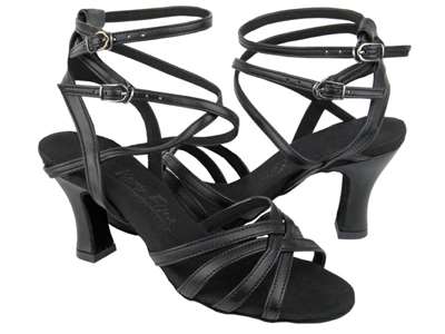 Style C5009 Black Leather - Ladies Dance Shoes | Blue Moon Ballroom Dance Supply