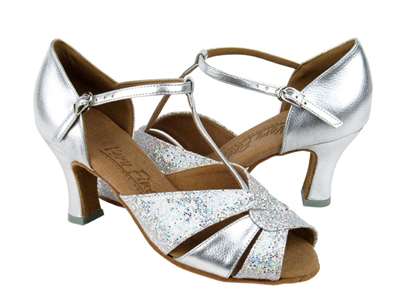 Style C6006 Silver Leather & Silver Scale - Ladies Dance Shoes | Blue Moon Ballroom Dance Supply