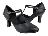 Style C6819 Black Leather - Ladies Dance Shoes | Blue Moon Ballroom Dance Supply
