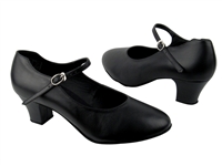 Style CD1112 Black Leather Cuban Heel - Ladies Dance Shoes | Blue Moon Ballroom Dance Supply