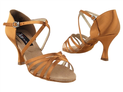 VF CD2001 Dark Tan Satin - Women's Dance Shoes | Blue Moon Ballroom Dance Supply