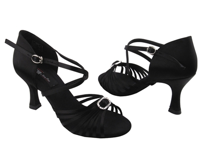 Style CD2030 Black Satin - Women's Dance Shoes | Blue Moon Ballroom Dance Supply