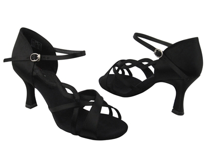 Style CD2088 Black Satin - Women's Dance Shoes | Blue Moon Ballroom Dance Supply