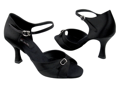 CD2158 Black Satin - Women's Dance Shoes | Blue Moon Ballroom Dance Supply