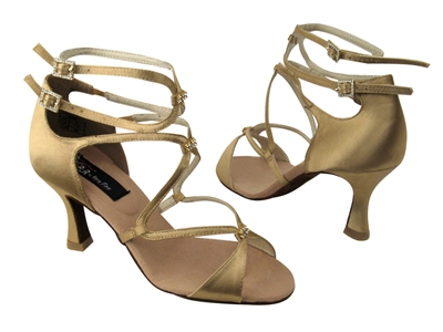 CD2175 Tan Satin - Women's Dance Shoes | Blue Moon Ballroom Dance Supply