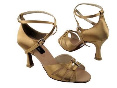 Style CD2176 Tan Satin - Women's Dance Shoes | Blue Moon Ballroom Dance Supply