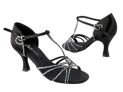 CD2802 Black Satin - Women's Dance Shoes | Blue Moon Ballroom Dance Supply