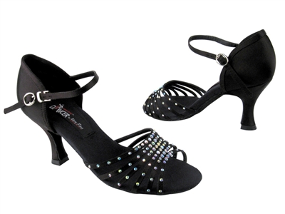 CD2803 Black Satin - Women's Dance Shoes | Blue Moon Ballroom Dance Supply