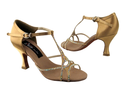 CD2804 Tan Satin - Women's Dance Shoes | Blue Moon Ballroom Dance Supply