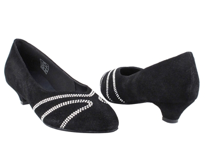 VF CD5504 Black Suede Cuban Heel - Ladies Dance Shoes | Blue Moon Ballroom Dance Supply
