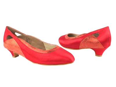 Style CD5505 Red Satin Cuban Heel - Ladies Dance Shoes | Blue Moon Ballroom Dance Supply