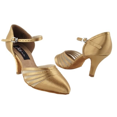 VF CD6033 Tan Satin - Ladies Dance Shoes | Blue Moon Ballroom Dance Supply