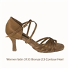 Crown Dance Shoes Ladies 3135 Bronze Satin 2.5" heel- Women's Dance Shoes | Blue Moon Ballroom Dance Supply