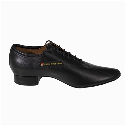 Crown Dance Shoes Mens Standard Black Leather Full Sole 517L-9 - Mens Dance Shoes | Blue Moon Ballroom Dance Supply