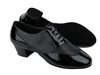 CM100101 Black Patent & Black Leather & Latin Heel | Blue Moon Ballroom Dance Supply