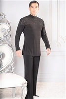 Style MS37 Embroidery Inset Shirt - Men's Dancewear | Blue Moon Ballroom Dance Supply