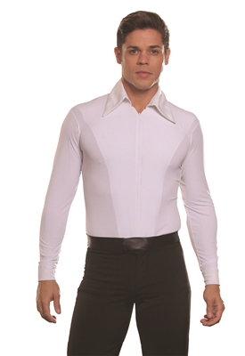 Dance America MS5 Simple Shirt w/Zipper - Men's Dancewear | Blue Moon Ballroom Dance Supply