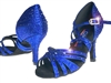DA VEGAS LTD blue satin w/rhinestones Open Toe Shoe - Shoes | Blue Moon Ballroom Dance Supply