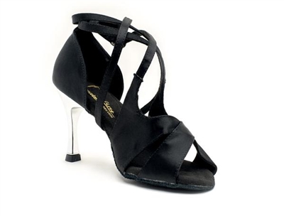 Style Midnight Black Satin Latin Shoe - Gfranco Dancewear | Blue Moon Ballroom Dance Supply