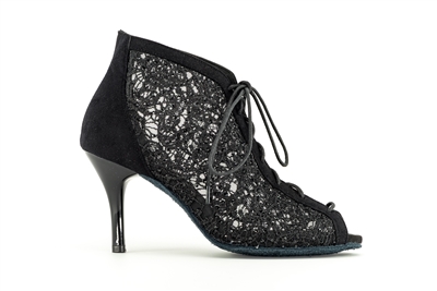 Style Paris Black Lace Bootie Shoe - Gfranco Dancewear | Blue Moon Ballroom Dance Supply