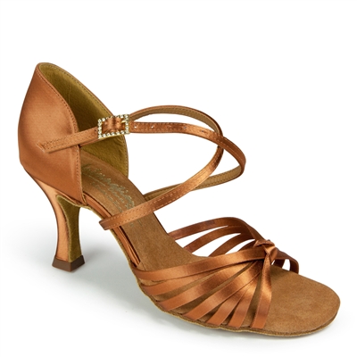 Style IDS Fiorella Tan Satin - Women's Dance Shoes | Blue Moon Ballroom Dance Supply