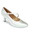 Style IDS ICS Round Toe Single Strap White Satin - Women's Dance Shoes | Blue Moon Ballroom Dance Supply