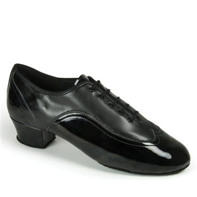 Style IDS Jones Black Calf & Black Patent - Men's Dance Shoes | Blue Moon Ballroom Dance Supply