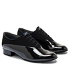 Style IDS Pino Flex Black Nubuck & Black Patent - Men's Dance Shoes | Blue Moon Ballroom Dance Supply