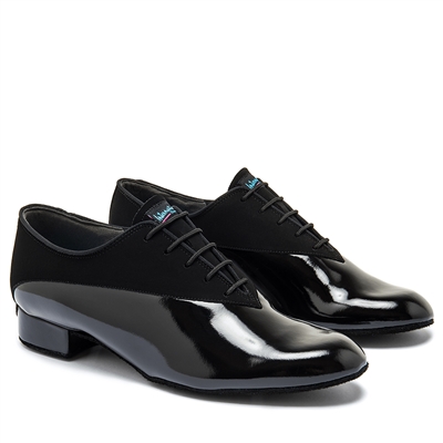 Style IDS Pino Flex Black Nubuck & Black Patent - Men's Dance Shoes | Blue Moon Ballroom Dance Supply