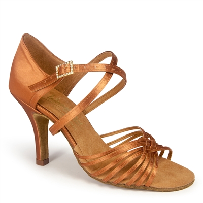 Style IDS Sara Tan Satin - Women's Dance Shoes | Blue Moon Ballroom Dance Supply