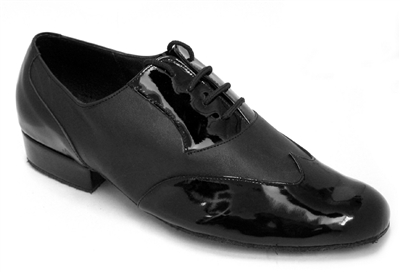 Style M100101 Black Patent & Black Leather - Men's Dance Shoes | Blue Moon Ballroom Dance Supply