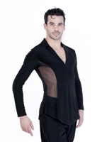 Style Brayden Black Mesh Latin Shirt - Men's Dancewear | Blue Moon Ballroom Dance Supply