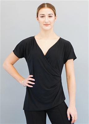 Style Celine Short Sleeve Black Top - Dancewear | Blue Moon Ballroom Dance Supply