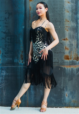Style Miari Coco Animal Print Fringe Dress - Women's Dancewear | Blue Moon Ballroom Dance Supply