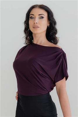 Miari Dahlia Plum Dance Top - Dancewear | Blue Moon Ballroom Dance Supply