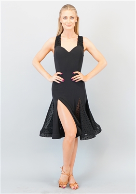 Style Lola Short Dress Black Flamenco Mesh - Women's Dancewear | Blue Moon Ballroom Dance Supply