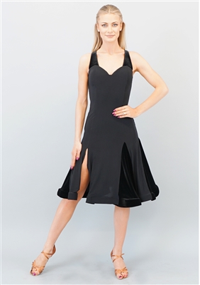 Style Lola Short Dress Black Velvet - Women's Dancewear | Blue Moon Ballroom Dance Supply