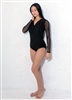 Style London Bodysuit Black with Mesh Sleeves Top - Dancewear | Blue Moon Ballroom Dance Supply
