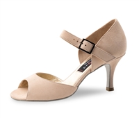 NE Berenice Glitter Beige Suede 7cm heel - Dance Shoes | Blue Moon Ballroom Dance Supply